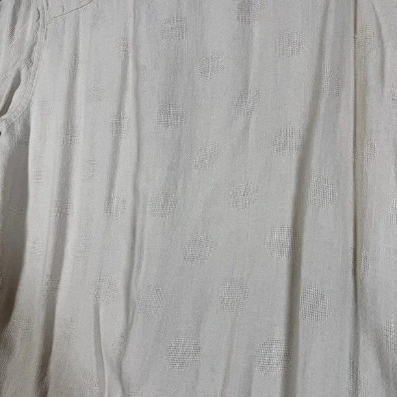 Common People Linen Blend Textured Polka Dot Button Up Shirt Size L Resort Wear - Picture 11 of 14